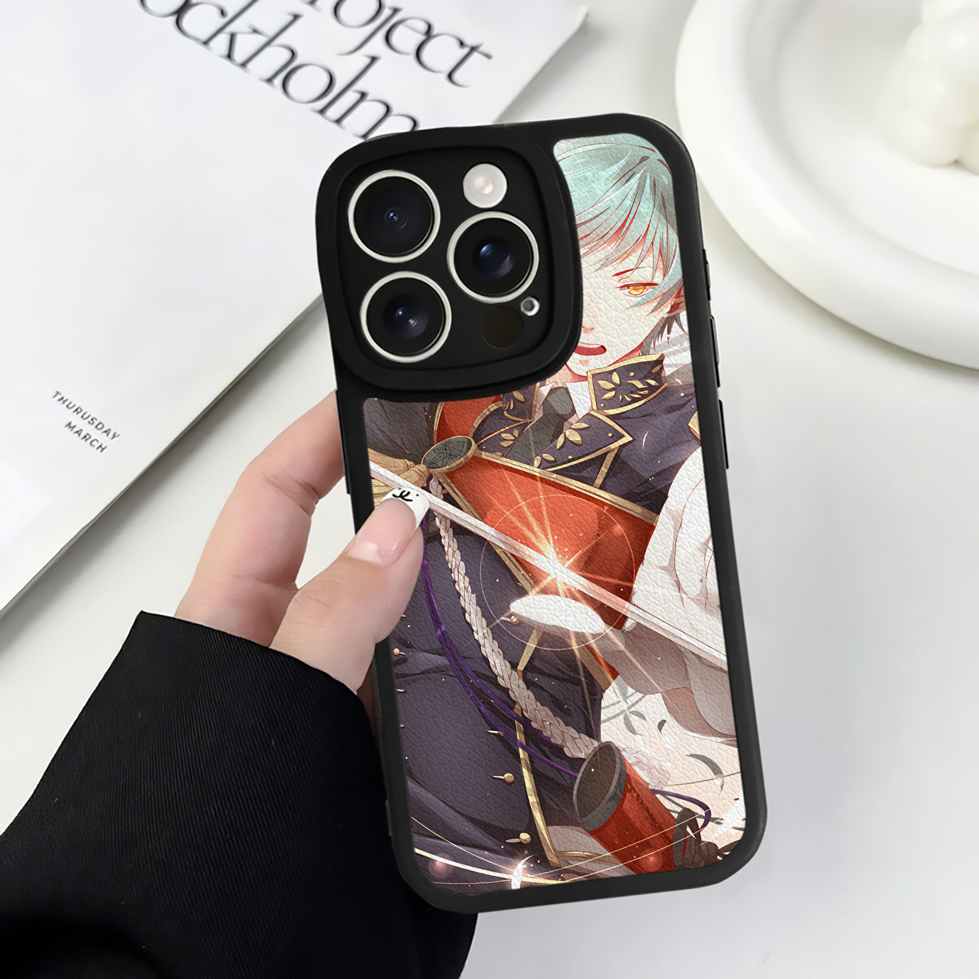 （画像用） 刀剣乱舞 Touken Ranbu 【iPhone 16シリーズ対応】シリコンスマホケース（レザー調） 材質：シリコン